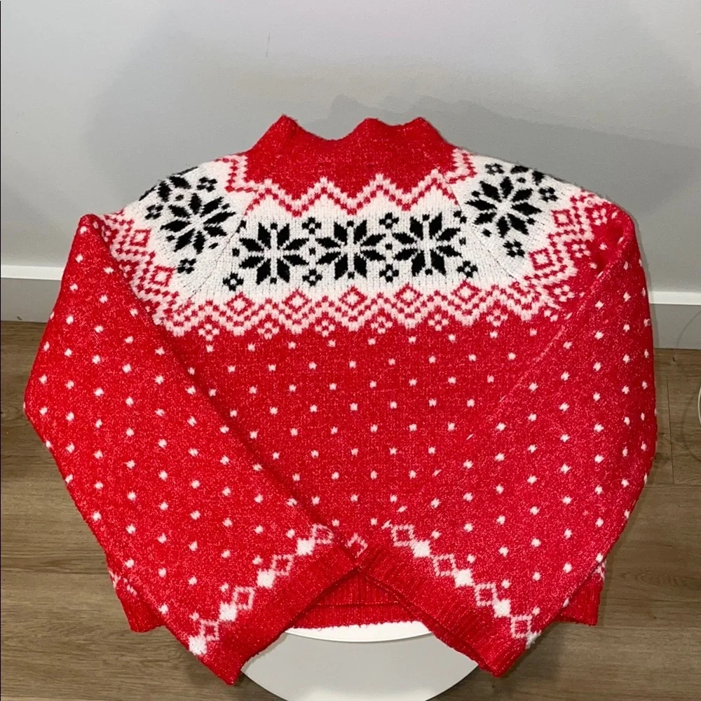 Red and White Snowflake Sweater